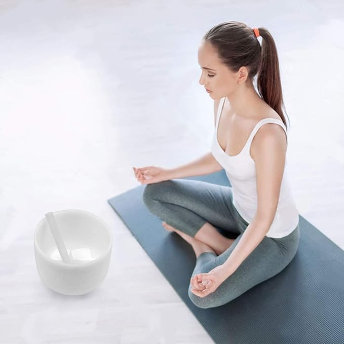 SOLSHINE Crystal Singing Bowl 432HZ 8inches F Heart Chakras with Crystal Striker and O-ring for Mediatation for Sound Healing Meditation Yoga - Bloomnest