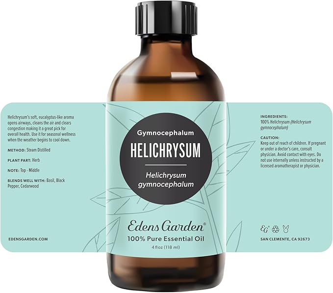 Edens Garden Helichrysum- Gymnocephalum Essential Oil- 100% Pure Premium Grade, Undiluted, Natural, Therapeutic, Aromatherapy, The Best for Diffuser, Skin, Hair, Humidifiers 118 ml (4 fl oz) - Bloomnest