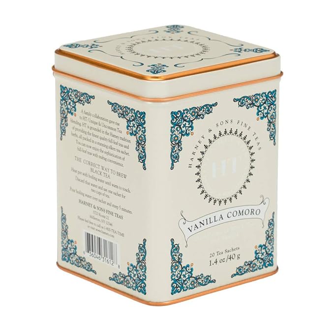 Harney and Sons Fine Tea, Vanilla Comoro, 20 Count (Pack of 4) - Bloomnest