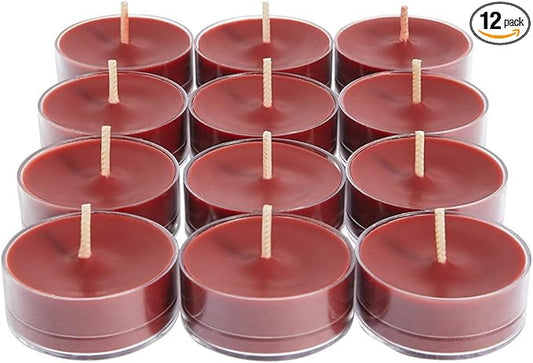 PartyLite Set of 12 Tea Lights Candles, Black Cherry and Deep Plum Scent, Aromatherapy Scented Candles Gift Set, Up to 4 to 6 Hours Burn Time - Bloomnest