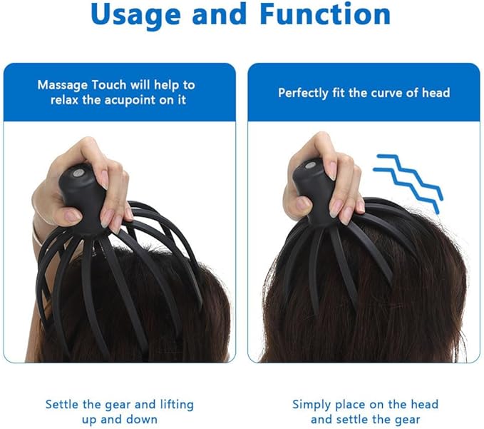 Electric Octopus Claw Scalp Massager Stress Relief Therapeutic Head Scratcher Relief Bloomnest