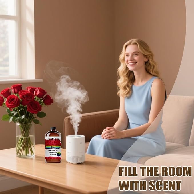 Rose Essential Oil, Rose Oil 16 Fl Oz 480ML for Diffuser Humidifier Yoga Cleaning DIY Candle Soap Making Essential Oils - Bloomnest