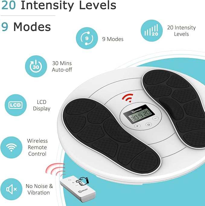 KNQZE Foot Massager for Neuropathy, TENS + EMS Foot Stimulator for Circulation, 10 Modes + 20 Intensities, Wireless Remote, Neuropathy Pain Relief for Feet, Plantar Fasciitis, Gifts for Mom & Dad - Bloomnest