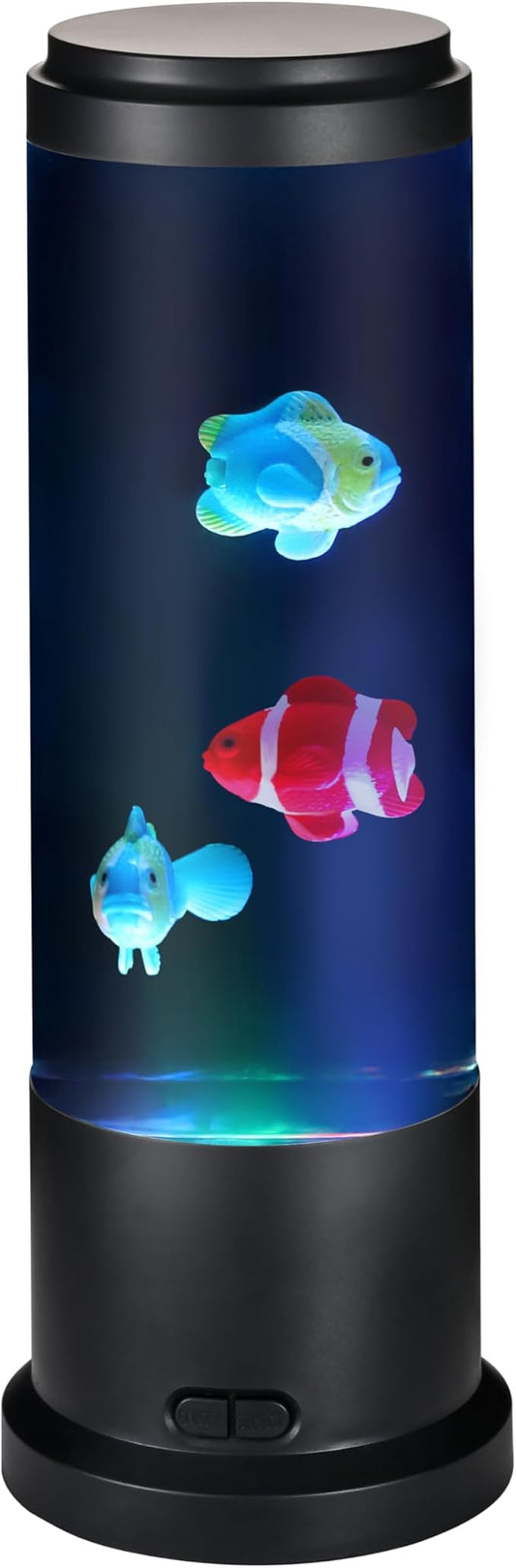 EDIER Fish Lamp with Moving Fish, 11-inch Fake Aquarium Tank Auto-Color Changing, USB Sensory Liquid Motion Lamp for Kids & Autism Stress Relief - Bloomnest