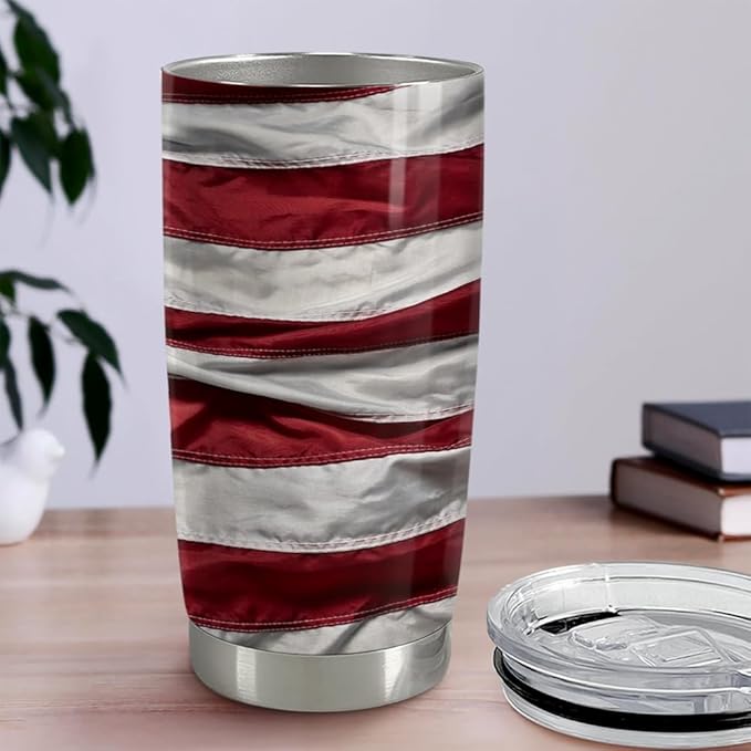 SANDJEST Eagle Tumbler 20oz Stainless Steel Insulated Coffee Travel Mug Cup American Flag Eagle Gifts for Men, Veterans on Birthday Christmas - Bloomnest