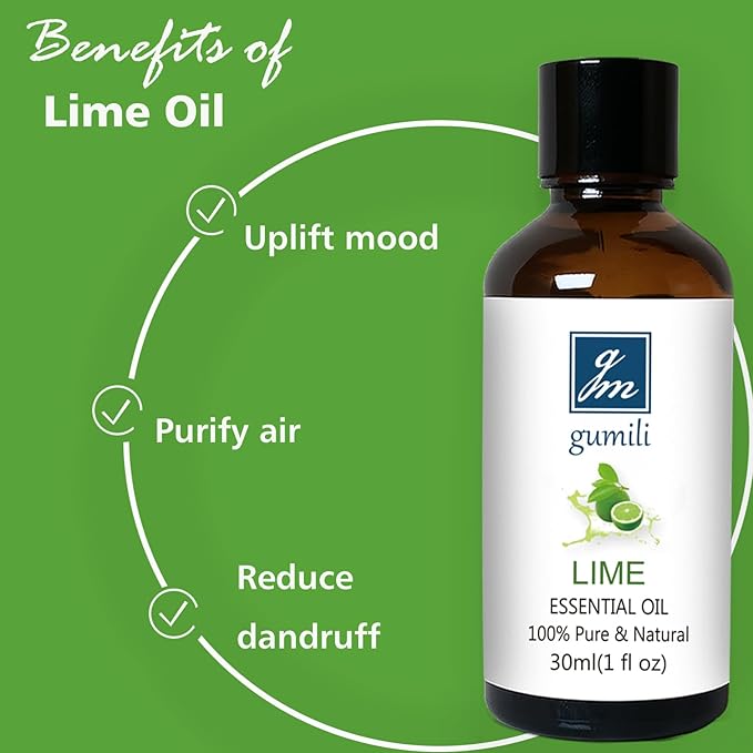 Lime Essential Oil 1 oz, 100% Pure & Undiluted Lime Oil for Diffuser, Skin & DIY, Natural Citrus Oils - Bloomnest