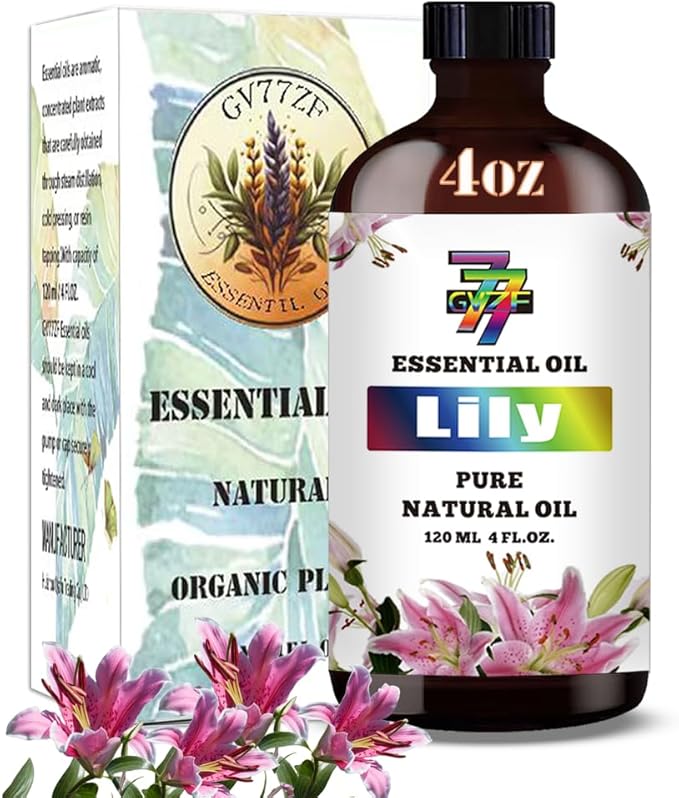 Lily Essential Oil (4 oz/120 ml) — Lily Oils for Aromatherapy, diffusers, humidifiers, Home fragrances, DIY Skincare, soap Making, DIY Candle Making, Relaxation, Yoga, and Meditation - Bloomnest