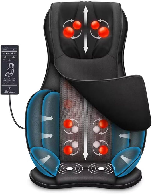 Snailax Neck Back Massager with Heat, Full Body Massage Chair Pad, Adjustable Compression, Rolling, Shiatsu Massage Seat Cushion, Chair Massagers,Gifts for Women, Man (Upgrade) - Bloomnest