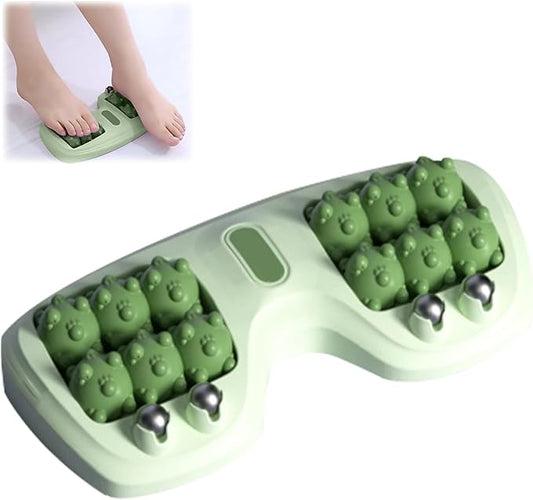 Portable Double Foot Massage Roller,Plantar Fasciitis Relief, Dual Foot Acupressure Therapy for Stress Relief and Improved Circulation, Portable Reflexology Tool for Home and Office Use (Green) - Bloomnest
