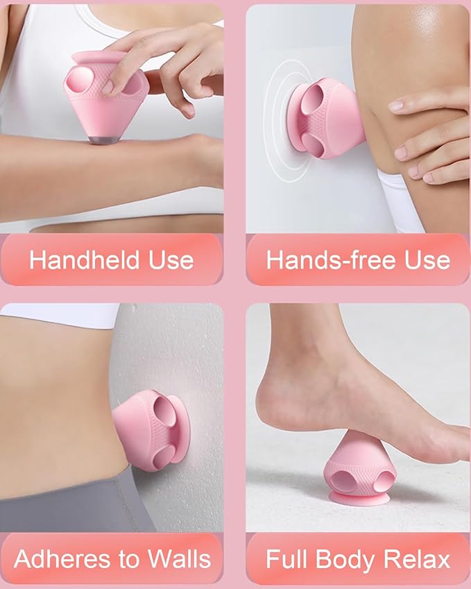Massage Ball with Heat, Vibration Trigger Point Ball Silicone Self Massager for Deep Tissue Massage, Foot, Shoulder, and Lower Back, Rechargeable Vibrating Exercise Massage Device (Pink) AsinheInc