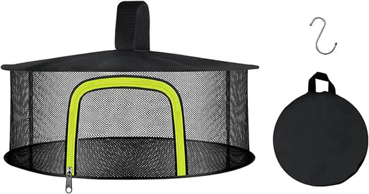 1 Layer Herb Drying Rack, Herb Drying Rack Hanging Mesh, Foldable Bud Drying Net with U-Shaped Zipper, Hooks, for Drying Herbs Plants, Flowers, Fruits, Food, Camping (1 Layer-23.62'') - Bloomnest
