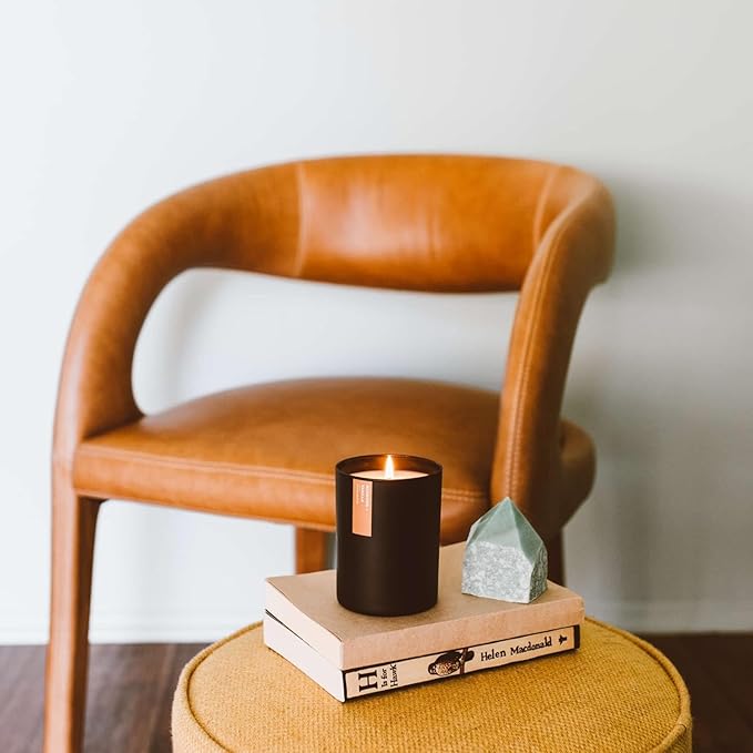 Calyan Wax Co. Palo Santo & Cypress Scented Candle - 75 Hour Burn - Luxury Non Toxic Soy Wax Candles - Long Lasting Black Tumbler Jar Candle for Home - 10.2oz - Bloomnest