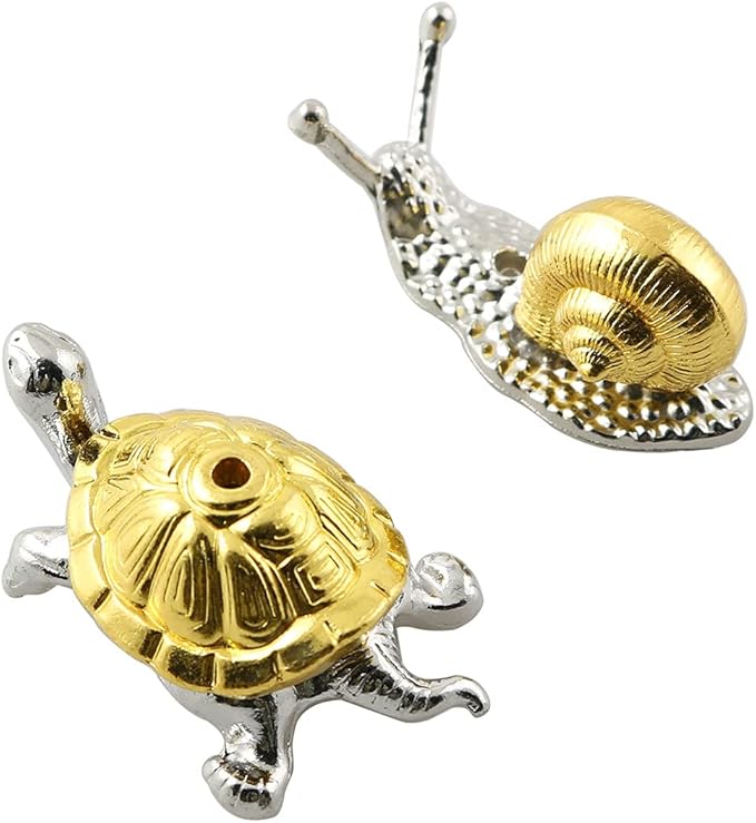 ZYAMY 2pcs Zinc Alloy Animal Incense Holder Snail Shape Incense Holder and Tortoise Shape Incense Holder Incense Clips for Stick Censer, Joss Stick, Tower Incense, Incense Coil - Bloomnest