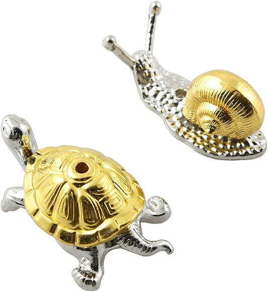 ZYAMY 2pcs Zinc Alloy Animal Incense Holder Snail Shape Incense Holder and Tortoise Shape Incense Holder Incense Clips for Stick Censer, Joss Stick, Tower Incense, Incense Coil - Bloomnest