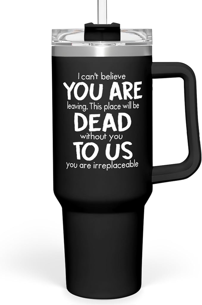 SANDJEST Leaving Job Gifts for Coworkers Tumbler 40oz Stainless Steel with Handle and Straw, Farewell & New Job Gifts for Colleagues - Bloomnest