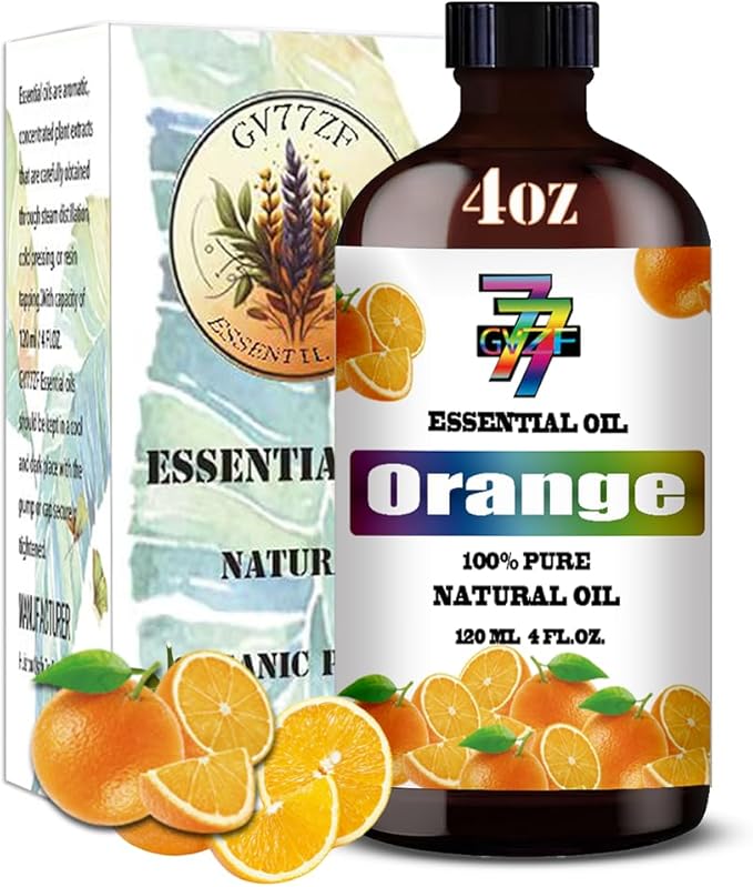 Orange Essential Oil (4 oz/120 ml) — Orange Oils for Aromatherapy, diffusers, humidifiers, Home fragrances, DIY Skincare, soap Making, DIY Candle Making, Relaxation, Yoga, and Meditation GV77ZFESSENTIALOILBUYNOW