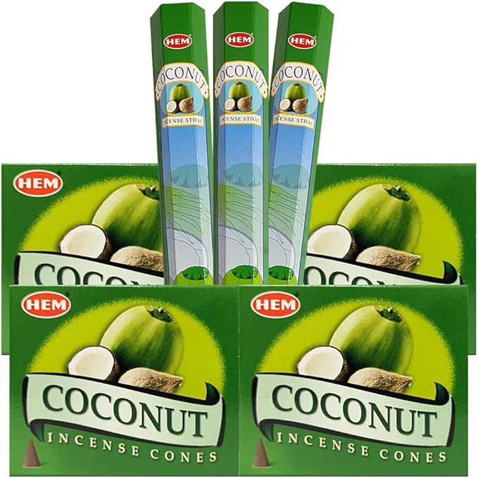 Coconut Incense sticks and cone incense holder variety pack bundle insence insense insienso TRUMIRI