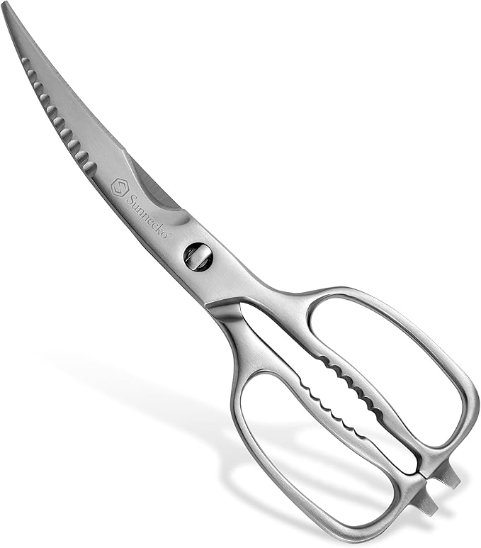 Sunnecko Kitchen Scissors for Food, Heavy Duty Scissors All Purpose Kitchen Shears That Come Apart, 9 Inch Fully Forged Stainless Steel with Curved Blades - Bloomnest