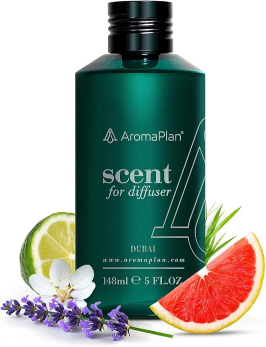 AromaPlan Hotel Scents Dubai 5 Fl Oz (148ml), Home Luxury Aroma & Hotel Fragrance Diffuser Oil- Hotel Diffuser Oil for Aromatherapy- USA Made, Bigger Bottle, Bolder Aroma & Longer Lasting - Bloomnest