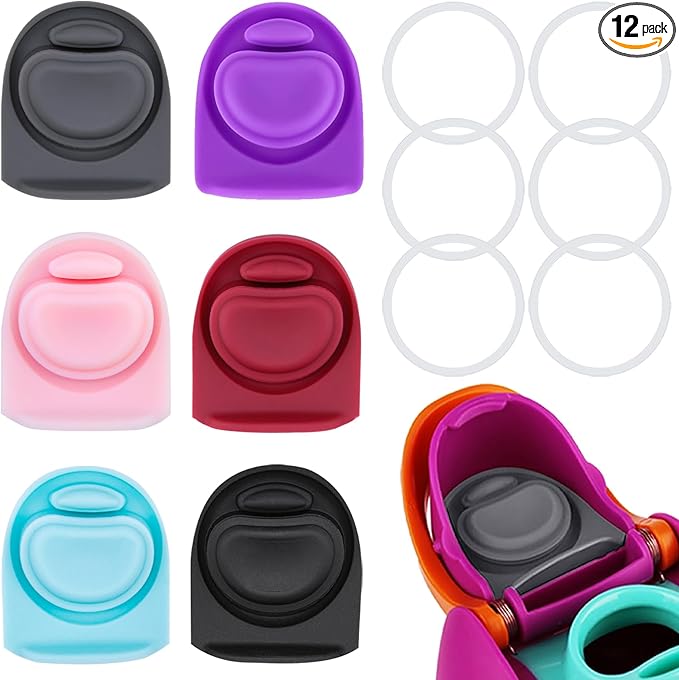 6 Sets Replacement Stopper and O Ring Gasket Compatible with Owala FreeSip 24oz 32oz,Water Bottle Lid Insert Cap Rubber Seal Parts for Owala 16/19/24/32/40oz Mouthpiece Accessories F9 Frokolla