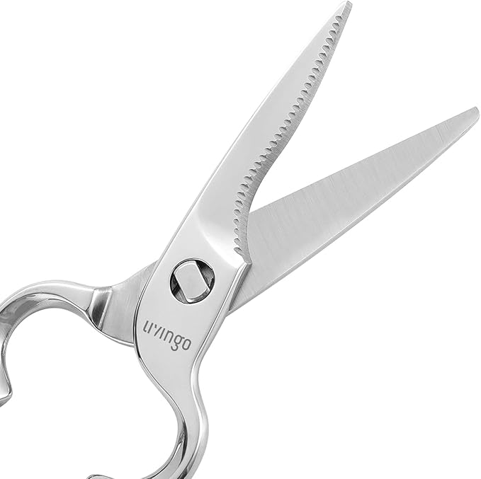 LIVINGO Kitchen Forged Shears Heavy Duty Come Apart Ultra Sharp Multi-function Stainless Steel Scissors Bottle Opener, Nut Cracker 8.5 inch - Bloomnest