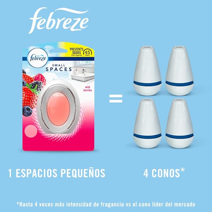 Febreze Small Spaces Air Freshener, Wild Berries, Odor Fighter for Strong Odors (1 Count) - Bloomnest