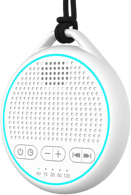 White Noise Sound Machine with 25 Soothing Natural Sounds Rechargeable Battery Portable for Travel 32 Volume Levels 5 Timers Compact Size for Baby Kids Adults Sleeping (White-Upgrade) - Bloomnest
