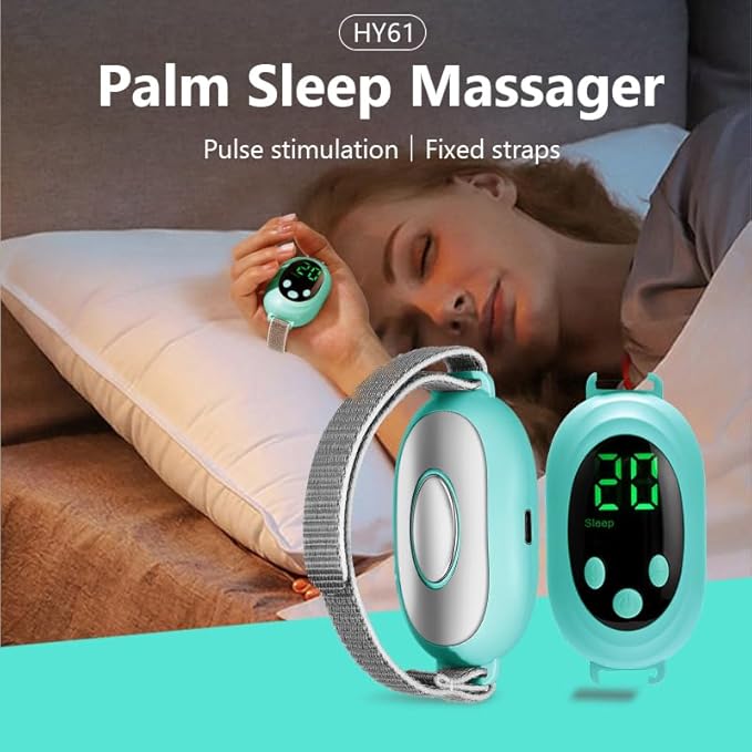 Anxiety Relief Device - Handheld Sleep Aid with Low-Frequency Pulse, Portable Microcurrent Therapy for Insomnia & Stress Relief, USB Rechargeable (White, 1Pcs) Bloomnest