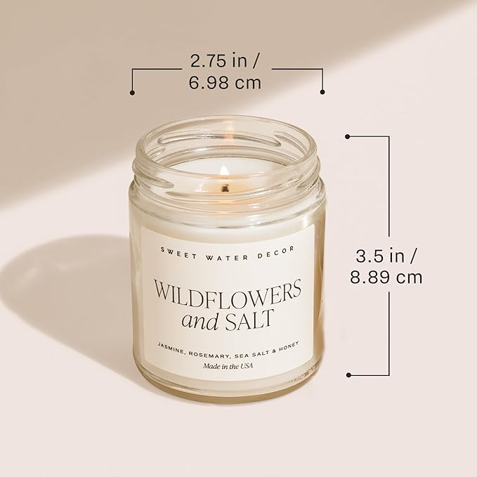 Sweet Water Decor Luxury Getaway Scented Candles - Soy Candles with Lemon, Cedarwood, Cinnamon, Vetiver, Amber & Musk Home Scent - Candle Wax with 40 Hours Burn Time - 9Oz Gold Lid Clear Jar Candles - Bloomnest