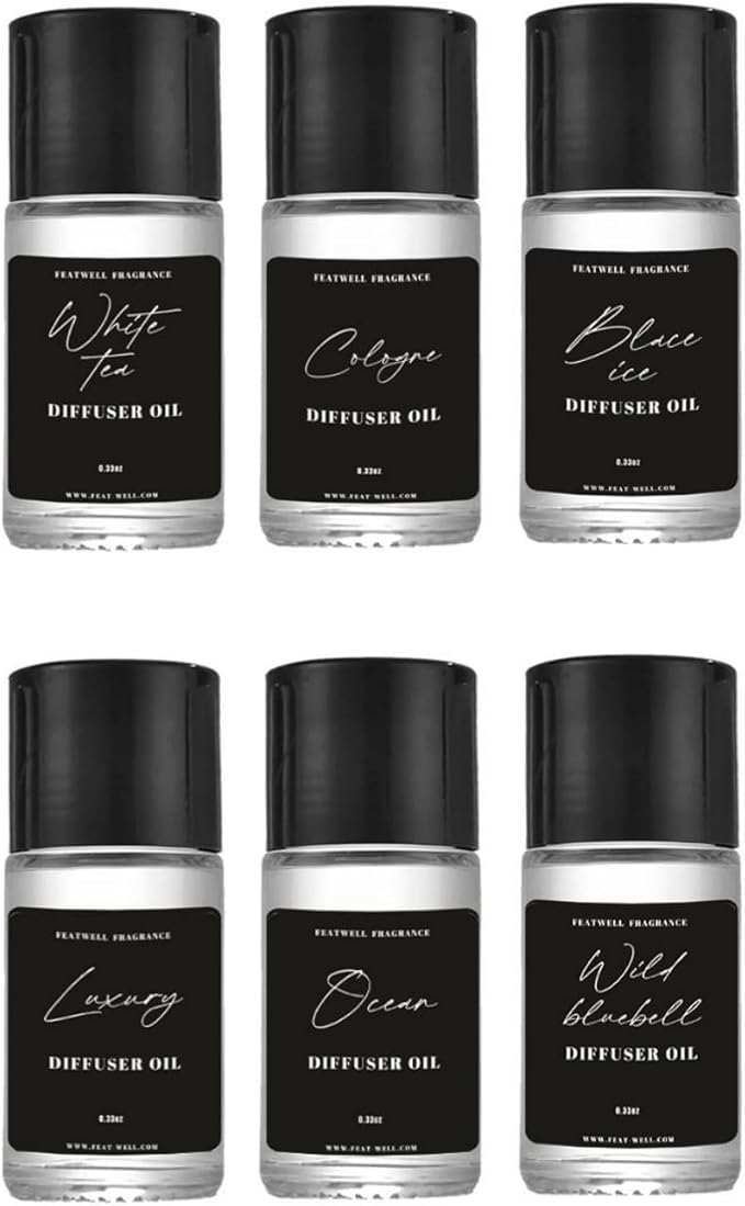 Featwell Car Air Freshener Essential Oil, 6 Bottles Essential Oils for Diffuser, Aromatherapy, Home Car Scented Oils 6x10ml - Bloomnest