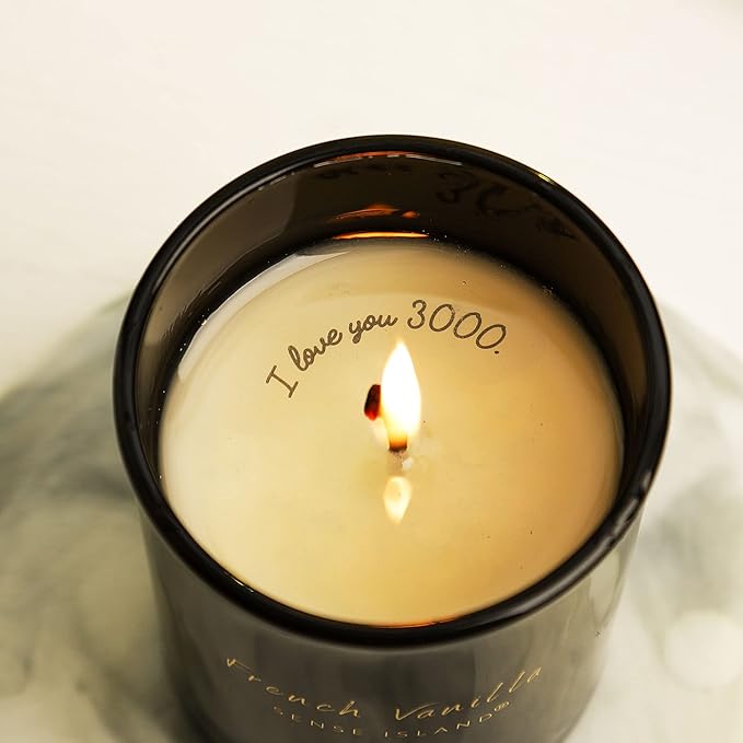 French Vanilla Candle Gifts for Her Creamy Vanilla Scented Candles 100% Soy Candle with Premium Gift Box with Black Ribbon I Candles for Women and Men - Bloomnest