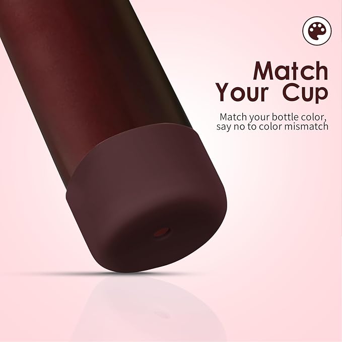 2PCS Silicone Water Bottle Boot, Compatible with Owala 24oz 32oz 40oz, Protective Anti-Scratch & Anti-Dent No Noise Sleeve Cover for FreeSip/Twist/Flip Water Bottles (Black Cherry, 24oz) BKBY