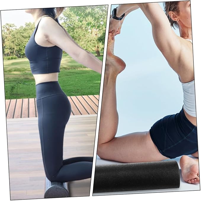 PRETYZOOM Lightweight Half-Round Foam Roller Yoga Muscle Massage Tool Fitness Equipment for Back Legs Arms Relief Portable Column Shaft for Balance Training and Pilates Home Workouts (45cm - Bloomnest