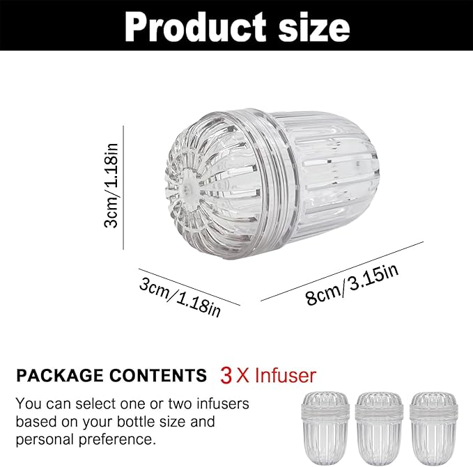3 Pcs Fruit Infuser Insert, Replacement for Wide Mouth Bottles, Fruit Infuser Water Bottle, Compatible for Stanley, for Hydro Flask, for Iron Flask, for Takeya, for Thermoflask - Bloomnest