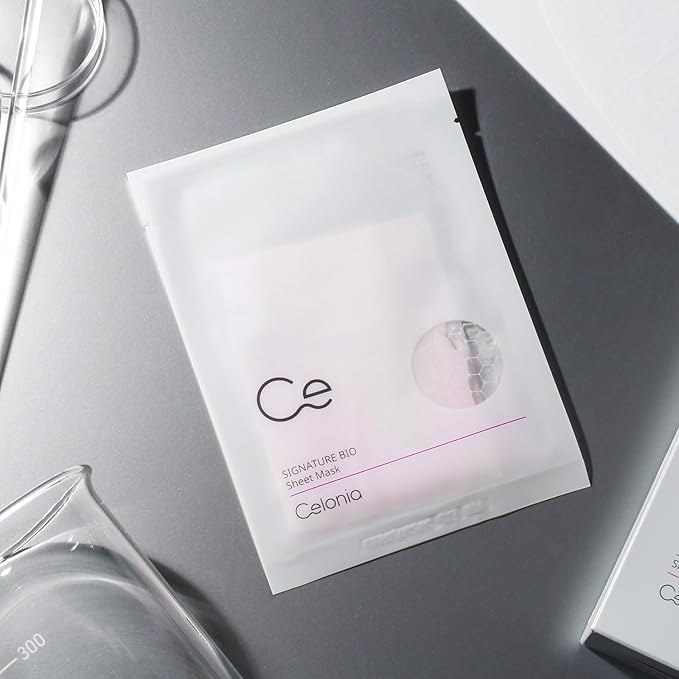 CELONIA Signature Bio Facial Sheet Mask, Stem Cell Deep Hydrating Face Mask, Anti Aging Treatment For Healthy Glowing Skin, Minimize Pores, Reduce Fine Line, Boost elasticity, Correct Redness 5 Count - Bloomnest