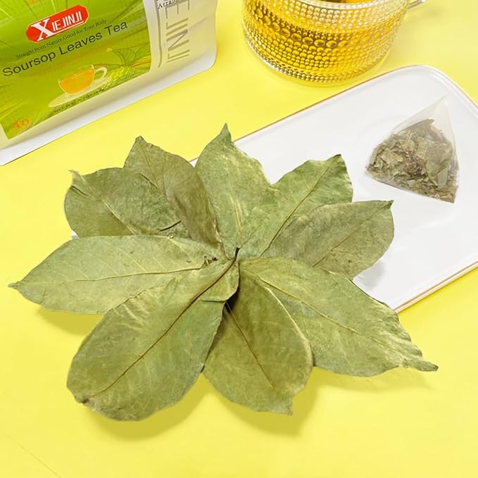 XIEJINJI Soursop Leaf Tea, 40 Tea Bags – Premium Graviola Leaf Infusion Rich in Antioxidants for Immune Support, Caffeine-Free Herbal Wellness - Bloomnest