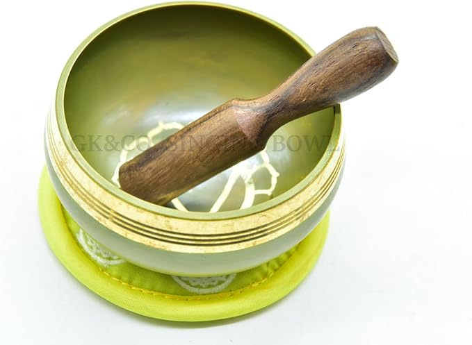GK&CO. 3 Inch Yellow Color Chakra Tibetan singing bowls set, choose your favorite chakra bowl, improve your chakra meditation practice (Solar Plexus) - Bloomnest