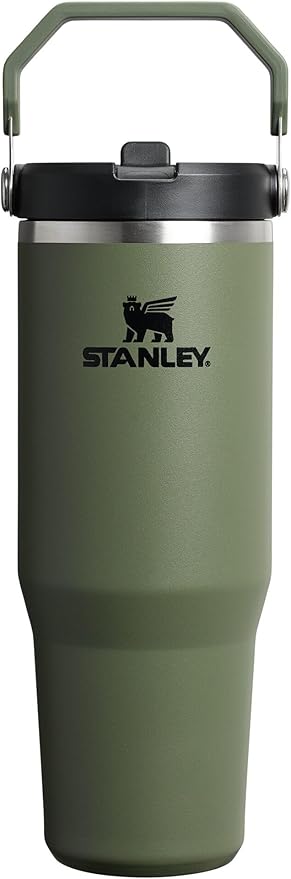 STANLEY IceFlow 2.0 Flip Straw Tumbler with Handle 30 oz | Twist On Lid and Flip Up Straw | Leak Resistant Water Bottle | Insulated Stainless Steel | BPA-Free | Dried Pine - Bloomnest