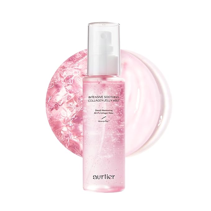 Intensive Soothing Collagen Jelly Mist, Deep Hydrating Pink facial mist, Elasticity Moisturizer, Dewy Glow Spray, Hyaluronic Acid, Lightweight Gentle for All Skin, Korean skin care 3.38 fl oz - Bloomnest