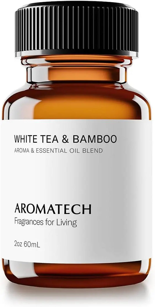 AromaTech White Tea & Bamboo Premium Aroma Oil – Delicate & Earthy Home Fragrance with Notes of White Tea, Bamboo & Jasmine for Scent Diffusers, Cold-Air and UltraSonic Scent Machines – 60 mL AromaTech