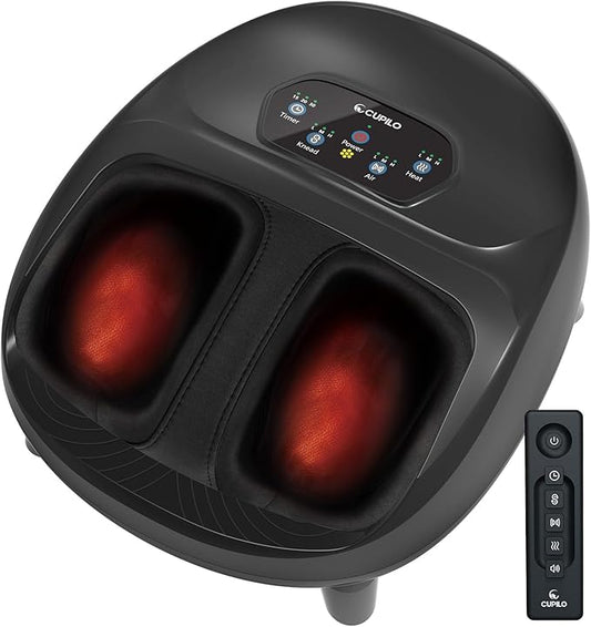 Foot Massager for Plantar Fasciitis, Upgraded Full Foot Shiatsu Massage, Remote Control Multi-Level Settings, Feet Massager for Neuropathy, Gifts for Men, Women, Fits Up to 14"