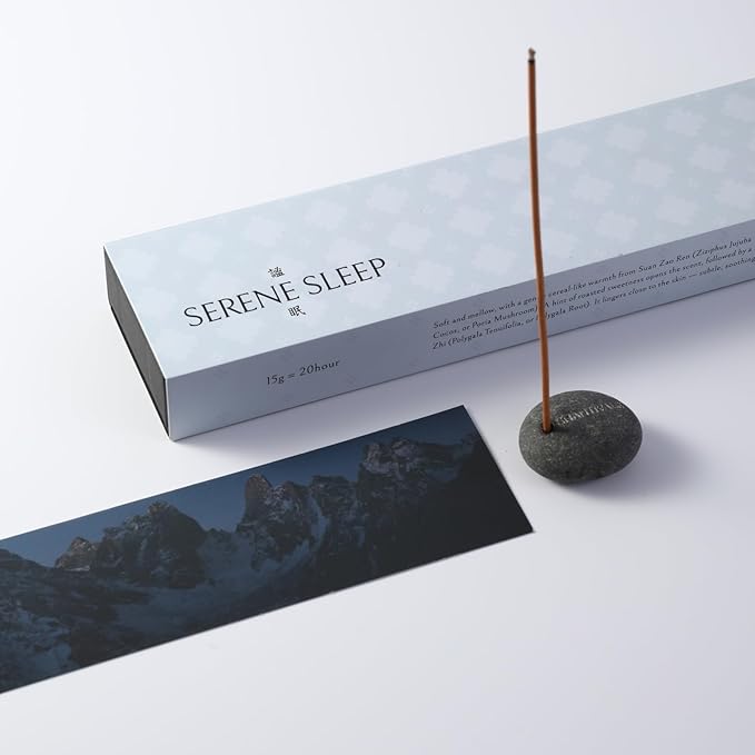 100% Natural Incense Sticks with Holder, Soothing Herbal Incense for Sleep Support | Woody TCM Blend, 40-Minute Burn, Low Smoke, Non-Toxic, Gifts for Women SHANTIVALE