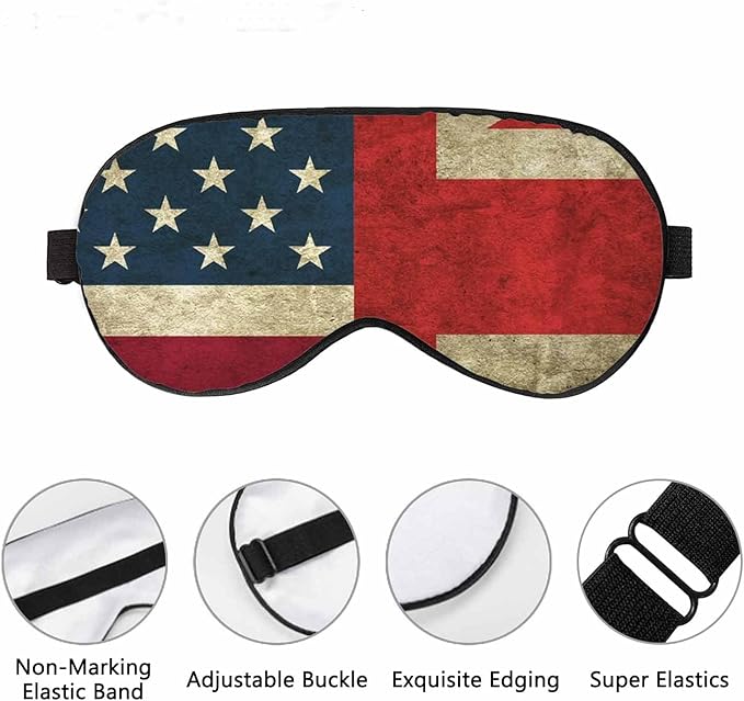 Flag Sleep Mask USA UK American British Flag Men Women Sleep Mask with Adjustable Strap Eye Cover Eye Shade for Travel, Nap,Meditation - Bloomnest