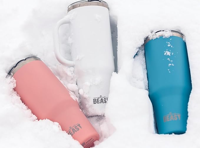 Beast 42 oz Tumbler Stainless Steel Vacuum Insulated Coffee Ice Cup Double Wall Travel Flask (Arctic White) - Bloomnest