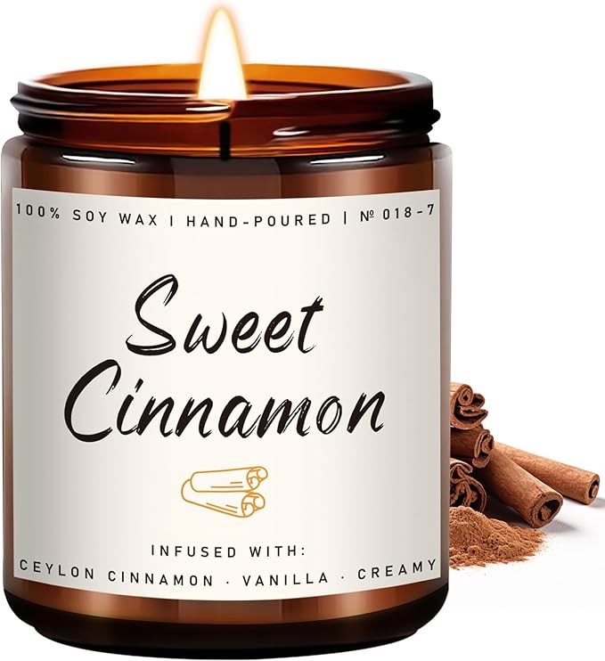 Auelife Fall Candle, Sweet Cinnamon Scented Candle, Fall Scents Soy Candles for Home Scented - Autumn Candles Gifts Set for Men and Women, Holiday, Thanksgiving, 7oz - Bloomnest