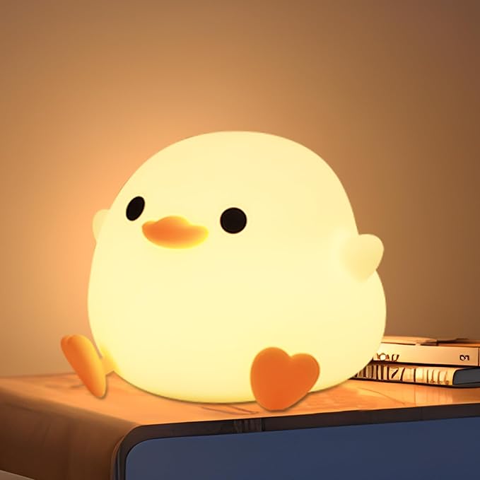 DoDo Duck Night Light, Duck Bean Nursery Silicone Bedside Lamp with Dimmable USB Rechargeable Timer, Perfect Animal Gift to Kids Baby, Birthday Christmas Easter for Home Bedroom Decor - Bloomnest