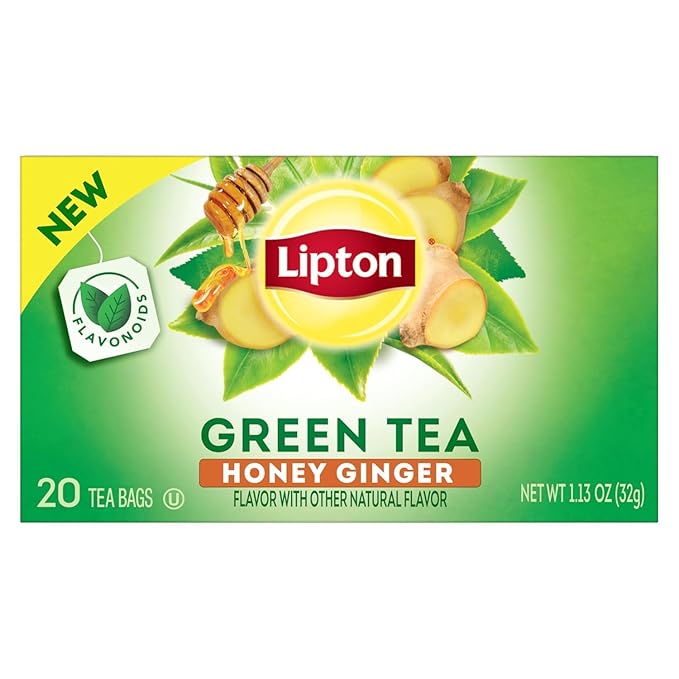 Lipton Green Tea Variety Pack, Honey Ginger, Lemon & Peach, 20 CT (3 ea) - Bloomnest