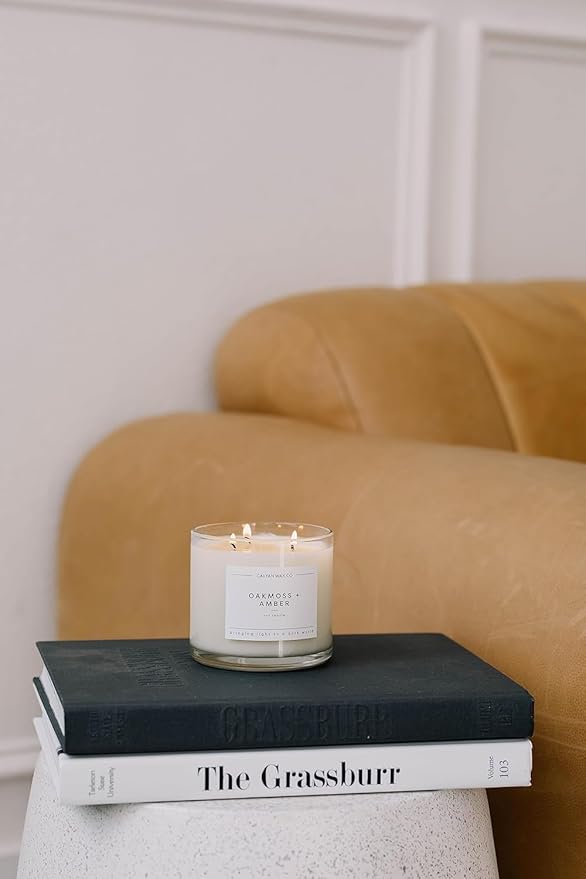 Calyan Wax Co. Cedar & Tobacco 3 Wick Scented Candle - 43 Hour Burn - Luxury 3 Wick Soy Candles - Non Toxic Soy Wax Candles - Long Lasting Large Glass Jar Candle for Home - 14.9oz - Bloomnest