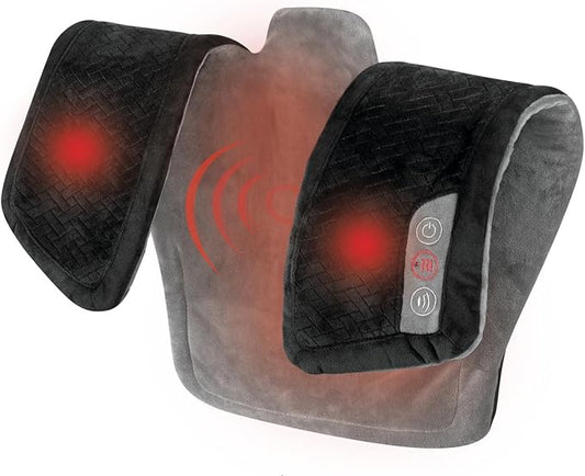 Homedics Heating Pad, Duel Intensity Vibrating Heated Neck & Shoulder Massage Wrap to Aid & Rejuvenate Sore and Tired Muscles, Black - Bloomnest
