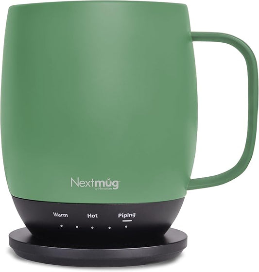 Nextmug - Temperature-Controlled, Self-Heating Coffee Mug (Sage - 14 oz.) - Bloomnest